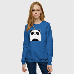 Свитшот хлопковый женский Милая панда, цвет: синий — фото 2