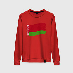 Свитшот хлопковый женский Флаг - Беларусь, цвет: красный