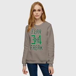 Свитшот хлопковый женский Fear The Freak 34, цвет: утренний латте — фото 2