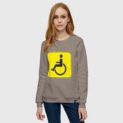 Свитшот хлопковый женский Знак Инвалид, цвет: утренний латте — фото 2