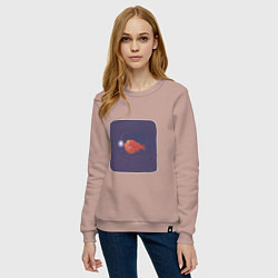 Свитшот хлопковый женский Удильщик, цвет: пыльно-розовый — фото 2