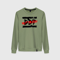 Свитшот хлопковый женский DDT НЕ СТРЕЛЯЙ!, цвет: авокадо