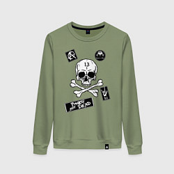 Свитшот хлопковый женский Как у КНЯZZя Король и Шут, цвет: авокадо