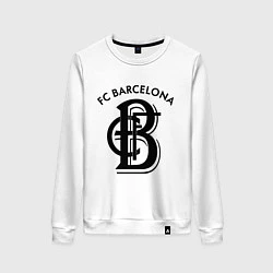 Свитшот хлопковый женский FC Barcelona, цвет: белый