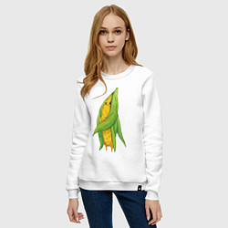 Свитшот хлопковый женский Милая кукурузка, цвет: белый — фото 2
