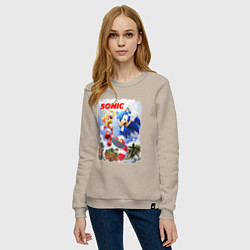 Свитшот хлопковый женский SONIC СОНИК Z, цвет: миндальный — фото 2