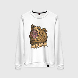 Свитшот хлопковый женский Wild Bear, цвет: белый
