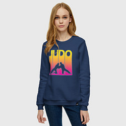 Свитшот хлопковый женский Judo Sport, цвет: тёмно-синий — фото 2