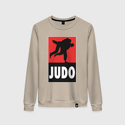 Свитшот хлопковый женский Judo, цвет: миндальный