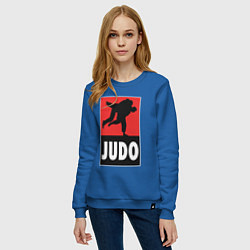 Свитшот хлопковый женский Judo, цвет: синий — фото 2
