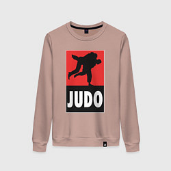 Свитшот хлопковый женский Judo, цвет: пыльно-розовый