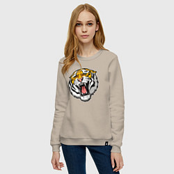 Свитшот хлопковый женский Tiger, цвет: миндальный — фото 2