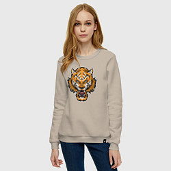 Свитшот хлопковый женский Cool Tiger, цвет: миндальный — фото 2