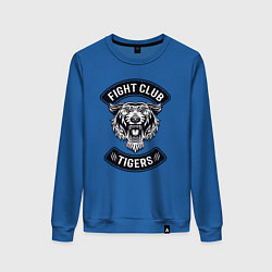 Свитшот хлопковый женский Fight Club Tigers, цвет: синий
