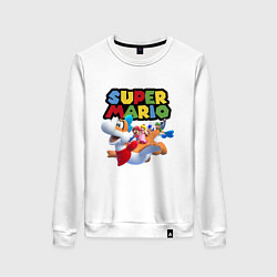 Свитшот хлопковый женский Super Mario убойная компания, цвет: белый
