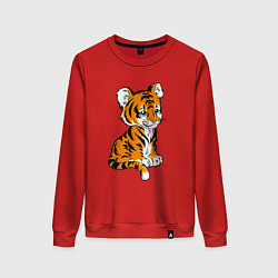 Свитшот хлопковый женский Little Tiger, цвет: красный