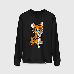 Свитшот хлопковый женский Little Tiger, цвет: черный
