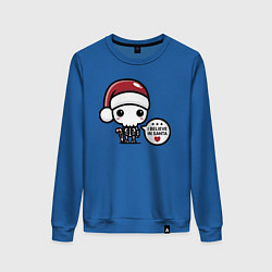 Свитшот хлопковый женский I believe in Santa, цвет: синий