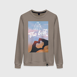 Свитшот хлопковый женский Now its time to love me, цвет: утренний латте