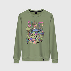 Свитшот хлопковый женский SLIPKNOT, цвет: авокадо