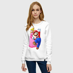 Свитшот хлопковый женский Mario Princess, цвет: белый — фото 2