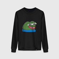 Свитшот хлопковый женский Pepe happy Пепе хеппи, цвет: черный
