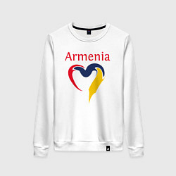 Свитшот хлопковый женский Armenia Heart, цвет: белый