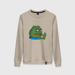 Свитшот хлопковый женский Pepe love пепе лов, цвет: миндальный