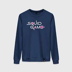 Свитшот хлопковый женский Squid Game: Logo, цвет: тёмно-синий