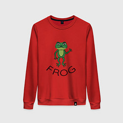 Свитшот хлопковый женский Frog green, цвет: красный