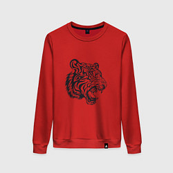 Свитшот хлопковый женский Тигриный Год, цвет: красный