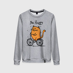 Женский свитшот Кот велосипедист