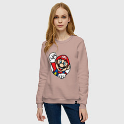 Свитшот хлопковый женский MarioFace, цвет: пыльно-розовый — фото 2