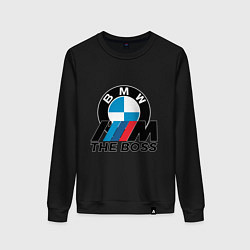 Свитшот хлопковый женский BMW BOSS, цвет: черный