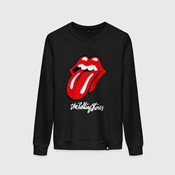 Свитшот хлопковый женский Rolling Stones Роллинг Стоунз, цвет: черный