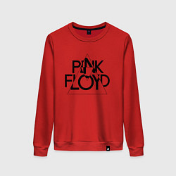 Свитшот хлопковый женский PINK FLOYD LOGO ПИНК ФЛОЙД, цвет: красный