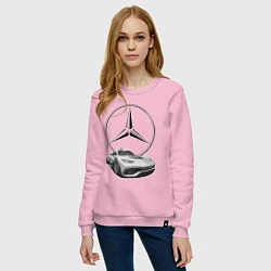Свитшот хлопковый женский Mercedes - команда победителей!, цвет: светло-розовый — фото 2