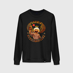 Свитшот хлопковый женский Khabib Nurmagomedov Art, цвет: черный