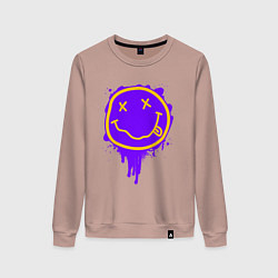 Женский свитшот НИРВАНА СМАЙЛ НЕОН