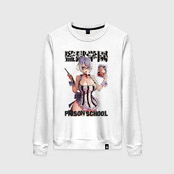 Свитшот хлопковый женский Meiko, цвет: белый