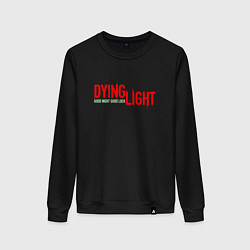 Свитшот хлопковый женский DYING LIGHT RED LOGO GNGL, цвет: черный