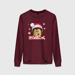 Свитшот хлопковый женский ROBLOX НОВЫЙ ГОД 2022, цвет: меланж-бордовый