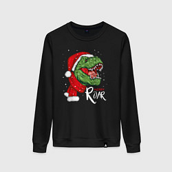 Свитшот хлопковый женский T-rex Merry Roar, цвет: черный