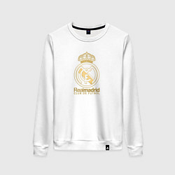 Свитшот хлопковый женский Real Madrid gold logo, цвет: белый