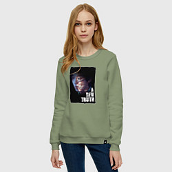 Свитшот хлопковый женский Чон Джин Су, цвет: авокадо — фото 2
