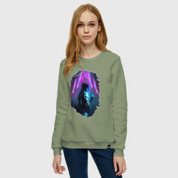 Свитшот хлопковый женский ДЖИНКС, ЛИГА ЛЕГЕНД ARCANE JINX, цвет: авокадо — фото 2