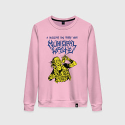 Свитшот хлопковый женский Nuclear keg party with Municipal Waste, цвет: светло-розовый