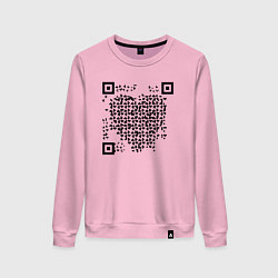 Свитшот хлопковый женский QR-Heart, цвет: светло-розовый