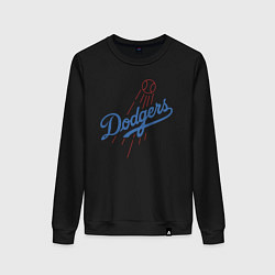 Свитшот хлопковый женский Los Angeles Dodgers baseball, цвет: черный