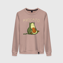 Свитшот хлопковый женский AVOCATO АВОКАТО, цвет: пыльно-розовый